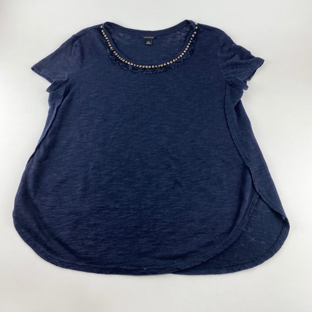 Anne Taylor Jewel Neckline Shirt